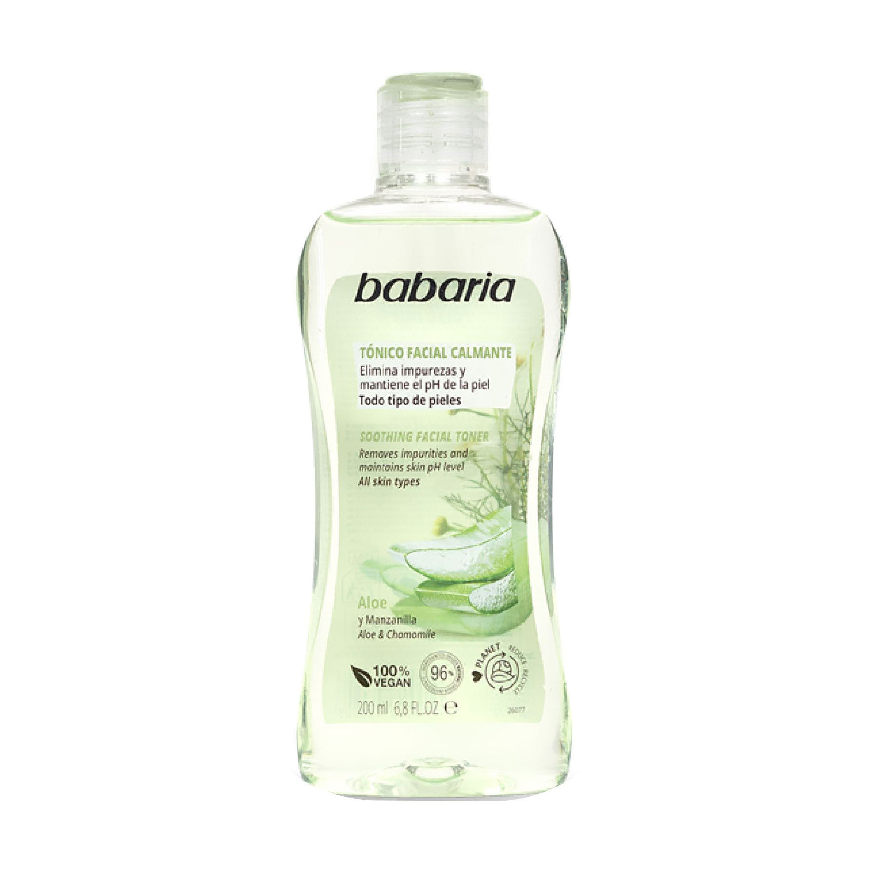 Заспокійливий тонік для обличчя Babaria Soothing Facial Toner з алое вера та ромашкою, 200 мл